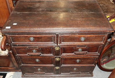 Lot 1229 - 17th century oak five drawer straight front chest lacking feet, 95cm wide