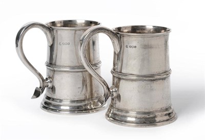 Lot 472 - A Pair of George V Mugs, Thomas Bradbury & Sons, Sheffield 1919, the tapering girdled...