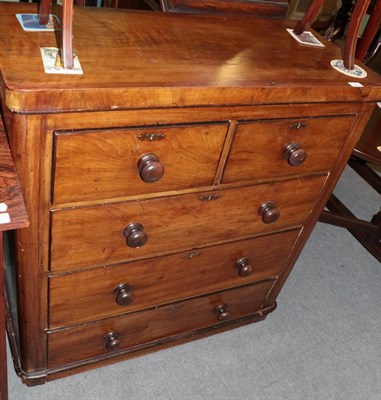 Lot 1255 - ^ A Victorian mahogany five drawer straight fronted chest of drawers