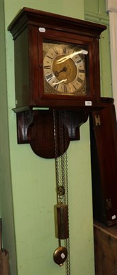 Lot 1264 - ^ A single hand thirty hour, hooded wall clock, mid 18th century four posted movement with an...