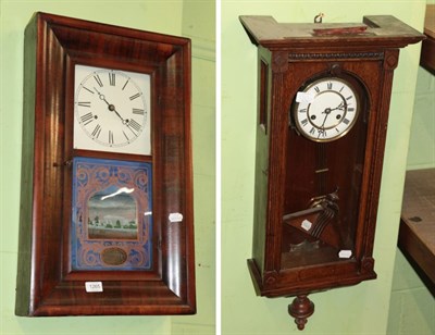 Lot 1265 - A Vienna type wall clock and an American shelf clock