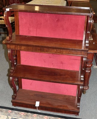Lot 1273 - A 19th century rosewood waterfall bookcase with scroll supports