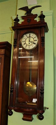 Lot 1289 - A Vienna type single weight driven wall timepiece