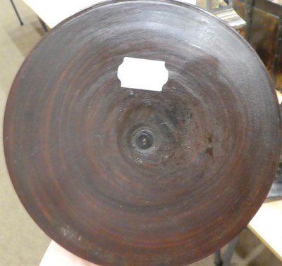 Lot 650 - A Lignum Vitae Wassail Bowl and Cover, circa 1680, the ring turned cover with baluster finial, on a