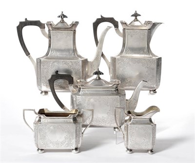 Lot 490 - A Victorian Five Piece Tea and Coffee Set, Elkington & Co Ltd, Birmingham 1887 and 1892,...