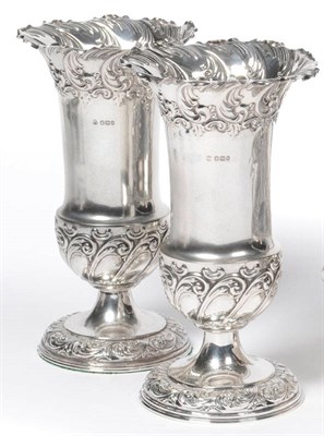 Lot 493 - A Pair of Victorian Vases, one Fenton Bros Ltd, the other Fenton & Staniforth for Fenton Bros...