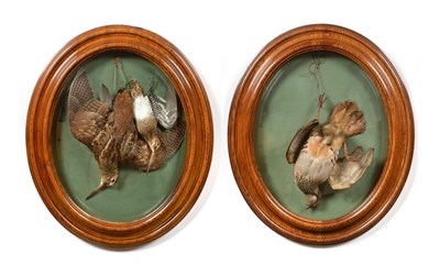 Lot 141 - Taxidermy: A Matched Pair of Oval Wall Domes Of Game Birds, by Ledot, 168 Rue De Rivoli, Grand...
