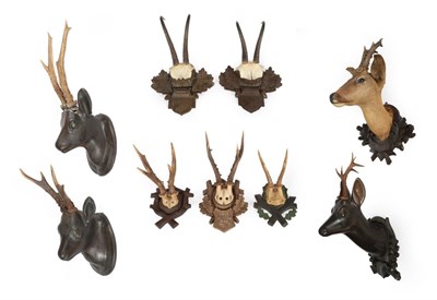 Lot 173 - Antlers/Horns: A Collection of Austro-German Carved Wood and Composition Mounted Roe Deer and...