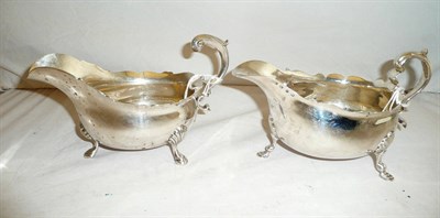 Lot 498 - Two Sauceboats, one William Davenport, Birmingham 1898, the other Edward Barnard & Sons Ltd, London