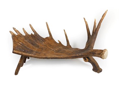 Lot 211 - Antlers/Horns: Moose Antler /Stool /Basket (Alces alces), circa late 20th century, a single...
