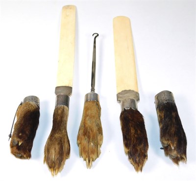 Lot 248 - Taxidermy: A Collection of Various Red Fox Pads (Vulpes vulpes), circa early 20th century, two paws