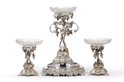 Lot 507 - A Suite of Three Victorian Table Centrepieces, John & Edward Barnard, London 1871, as fruiting vine