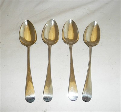 Lot 518 - A Set of Four George III Table Spoons, Peter, Ann & William Bateman, London 1800, Old English...