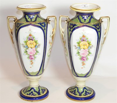 Lot 6 - A pair of Noritake twin-handled vases