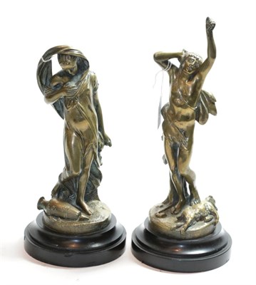 Lot 14 - A pair of Victorian cast brass figures