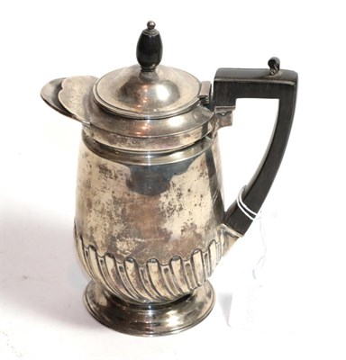 Lot 25 - A Victorian silver coffee pot, by Hawksworth, Eyre & Co Ltd., London 1897, slightly tapering...