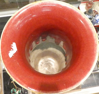 Lot 53 - A Chinese sang de boeuf Gu vase, 30cm high