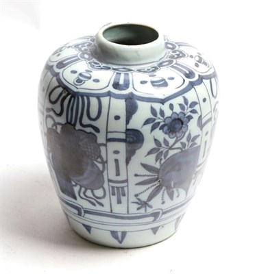 Lot 55 - An 18th century tin glaze vase in the Chinese style