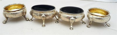 Lot 531 - A Pair of George III Oval Salts, Robert Hennell, London 1776, of bombé form with beaded borders on