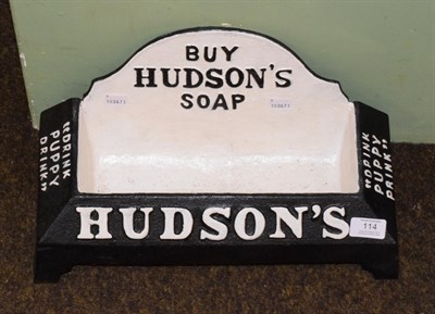 Lot 114 - Reproduction painted iron Hudson's soap advertising bowl