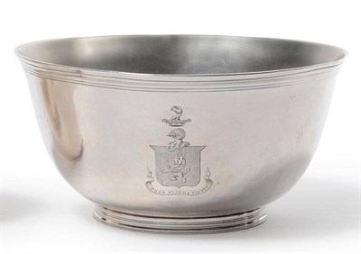 Lot 534 - A George III Irish Provincial Bowl, Carden Terry, Cork, circa 1770, plain circular with reeded...