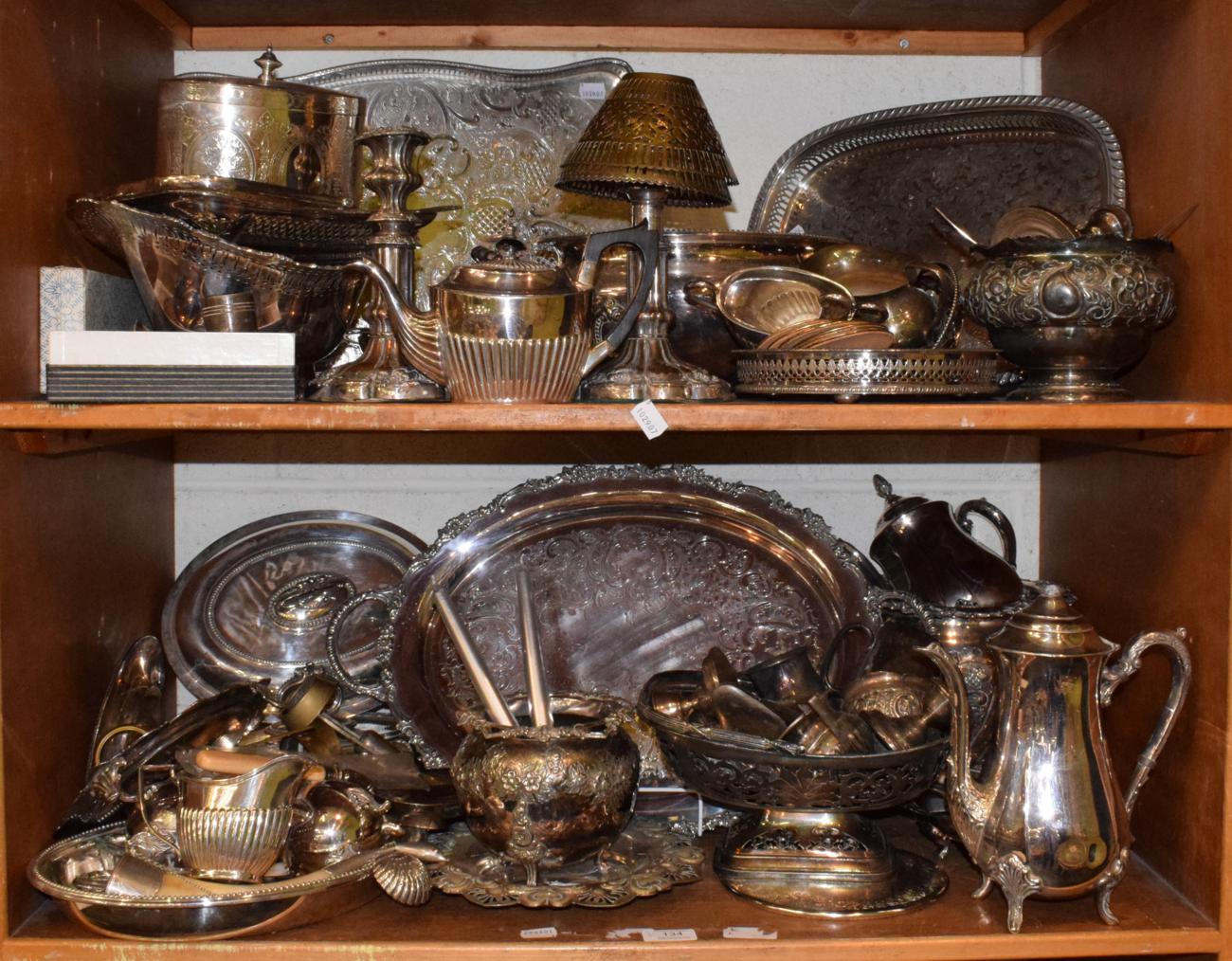 Lot 134 - A large collection of various 19th and 20th century silver plated table wares including entree...
