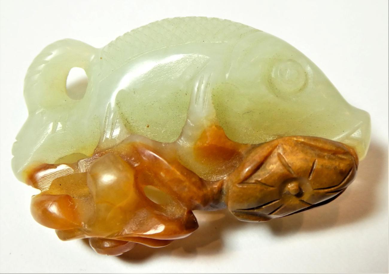 Lot 143 - A jade carving of a fish