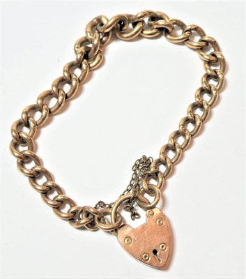 Lot 150 - A curb link bracelet, each link stamped '9' '.375, length 20cm