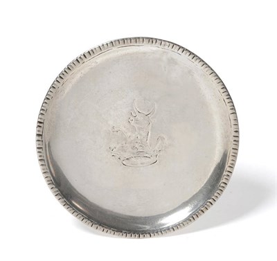 Lot 539 - A George III Irish Provincial Counter Dish, John Irish, Cork, circa 1760, plain circular with...