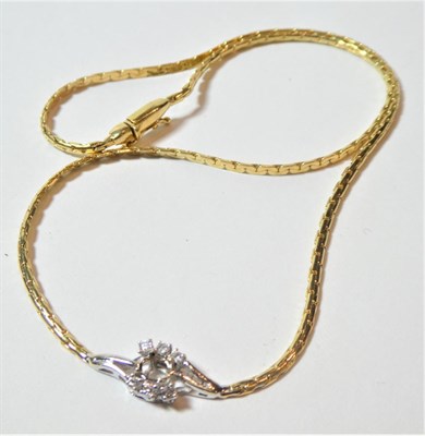 Lot 190 - An 18 carat gold diamond set necklace, length 42cm (central stone missing)