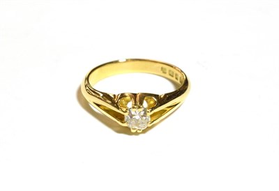 Lot 230 - An 18 carat gold diamond solitaire ring, the old cut diamond in a yellow claw setting, to a...