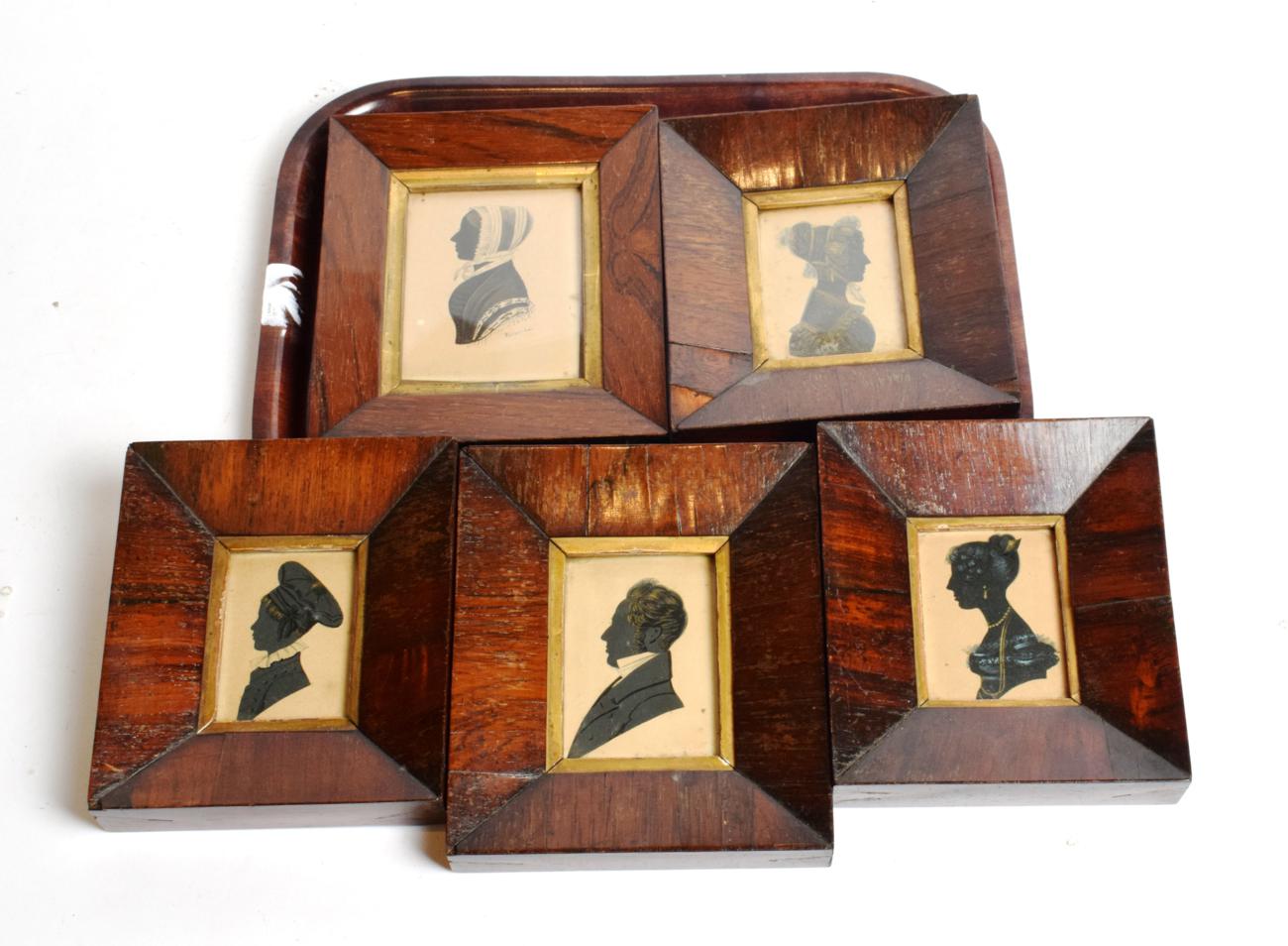 Lot 269 - Five early 19th century portrait silhouettes, one dated April 10 1832