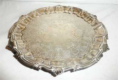 Lot 552 - A George II Waiter, John Kirkup, Newcastle 1756, of shaped circular form with shell and scroll cast