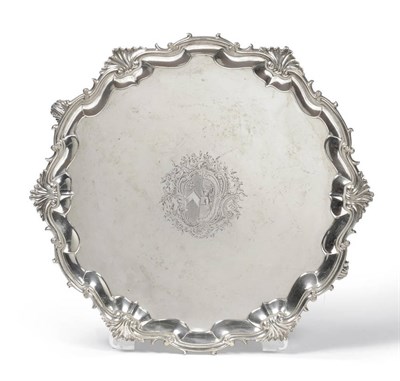 Lot 553 - A Fine George II Salver, maker's mark WI, probably William Justus (Grimwade No.3888), London...