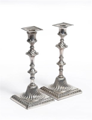 Lot 554 - An Extremely Rare Pair of George III Candlesticks, Matthew Boulton & John Fothergill, Chester 1769