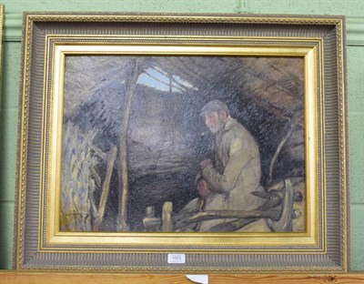 Lot 1003 - Archibald Standish Hartrick (1864-1950), ''The Hurdle Maker'', signed, inscribed verso, oil on...