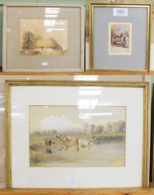 Lot 1007 - George Arthur Fripp (1813-1896), Cattle watering, signed and dated 1871, watercolour, bears...