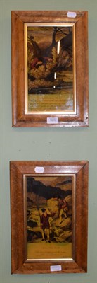 Lot 1025 - After Howitt, 19th century, a pair of angling prints, in maple frames