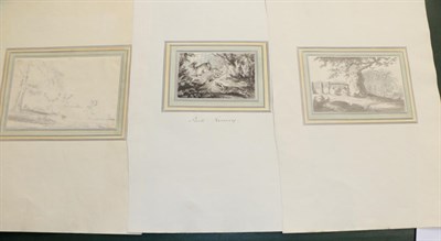 Lot 1051 - William Samuel Howitt (1765-1822), 'Park Scenery' watercolour en grisaille, 10cm by 15cm,...