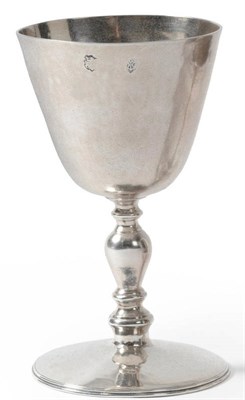 Lot 574 - A Commonwealth Silver Goblet, maker's mark DG an anchor between, London, circa 1650, the...