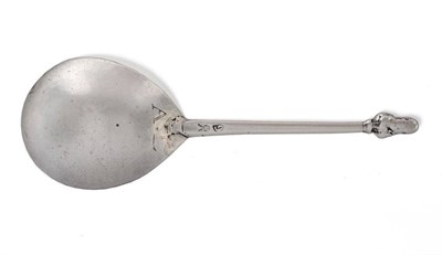 Lot 575 - A Rare Henry VIII Maidenhead Spoon, maker's mark a pair of compasses, London 1524, the fig...