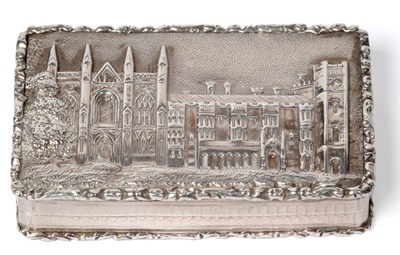 Lot 584 - A Victorian Silver Castle Top Vinaigrette, maker's mark T&P, Birmingham 1838, with a view of...