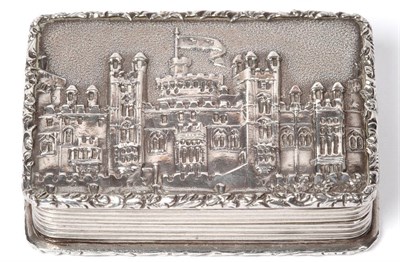 Lot 585 - A Victorian Silver Castle Top Vinaigrette, Nathaniel Mills, Birmingham 1838, with a view of Windsor