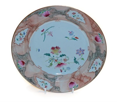 Lot 354 - A Chinese export dish painted with flowers