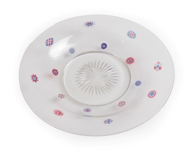 Lot 24 - A Baccarat Spaced Millefiori Plate, mid 19th century, set with various coloured canes, 14.5cm...