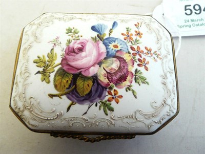 Lot 594 - A South Staffordshire Enamel Snuff Box, circa 1760, of canted rectangular form painted with...