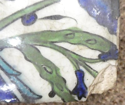 Lot 52 - A Damascus Pottery Tile, circa 1580, from the same series, 22cm by 24cm
