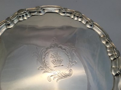 Lot 75 - A George II Silver Salver, by William Peaston, London, 1746, shaped circular and on three pad feet