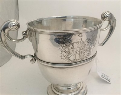 Lot 84 - A George II Irish Silver Cup, Maker's Mark Rubbed, A?, Dublin, 1736, inverted bell-shaped and...