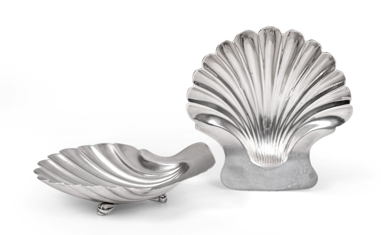 Lot 88 - A Pair of George III Silver Butter-Shells, by Robert Garrard, London, 1806, shell-shaped and on...